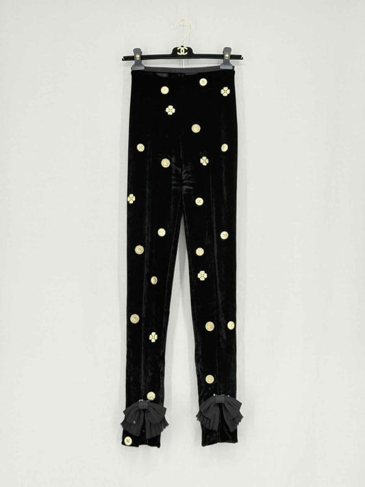 Pre - loved CHANEL Metiers d'arts Black Size US 4 Leggings at Reems Closet