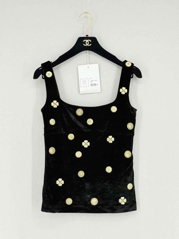 Pre - loved CHANEL Metiers d'arts Black Size US 6 Top at Reems Closet