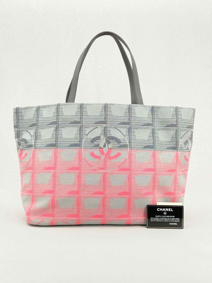 Pre - loved CHANEL New Travel Line Pink Multicolor Tote Bag at Reems Closet
