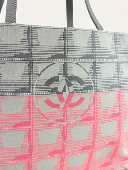 Pre - loved CHANEL New Travel Line Pink Multicolor Tote Bag at Reems Closet