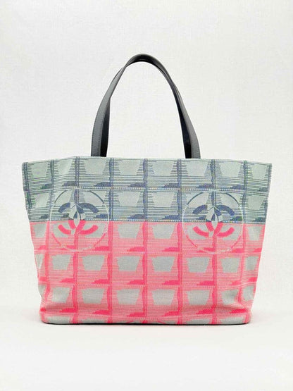 Pre - loved CHANEL New Travel Line Pink Multicolor Tote Bag at Reems Closet