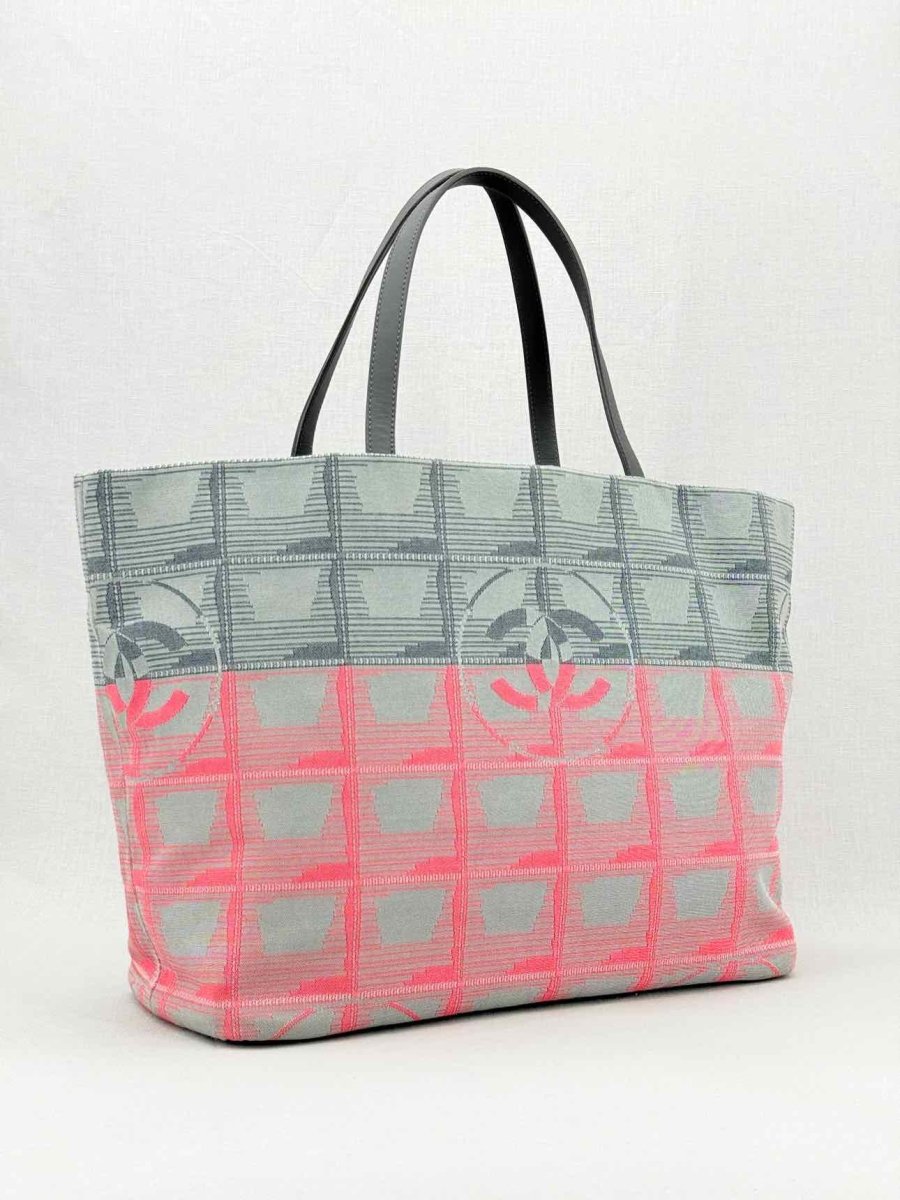 Pre - loved CHANEL New Travel Line Pink Multicolor Tote Bag at Reems Closet