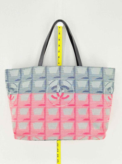 Pre - loved CHANEL New Travel Line Pink Multicolor Tote Bag at Reems Closet