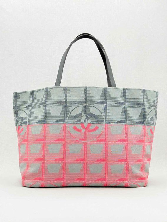 Pre - loved CHANEL New Travel Line Pink Multicolor Tote Bag at Reems Closet