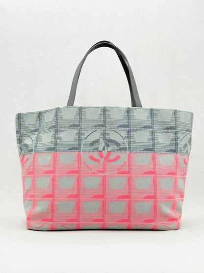 Pre - loved CHANEL New Travel Line Pink Multicolor Tote Bag at Reems Closet