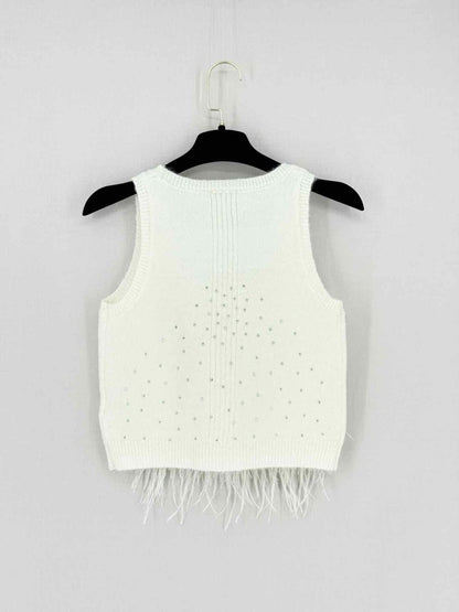 Pre - loved CHANEL Off - white Size US 0 Tank Top at Reems Closet