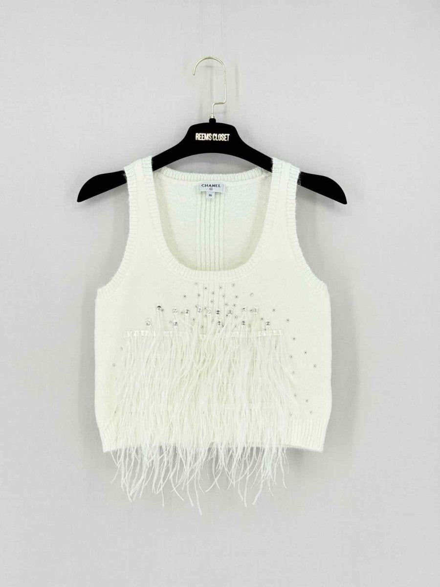 Pre - loved CHANEL Off - white Size US 0 Tank Top at Reems Closet