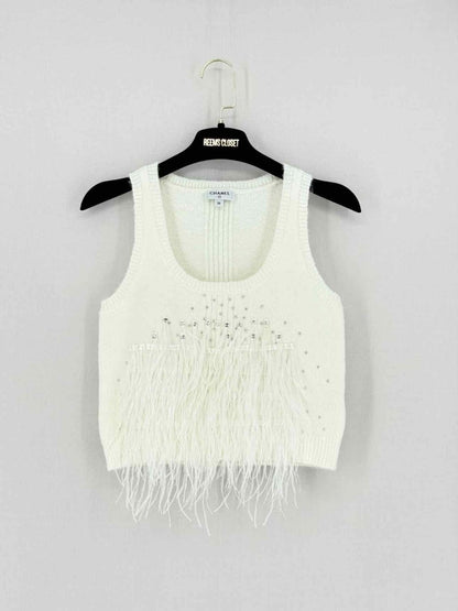 Pre - loved CHANEL Off - white Size US 0 Tank Top at Reems Closet