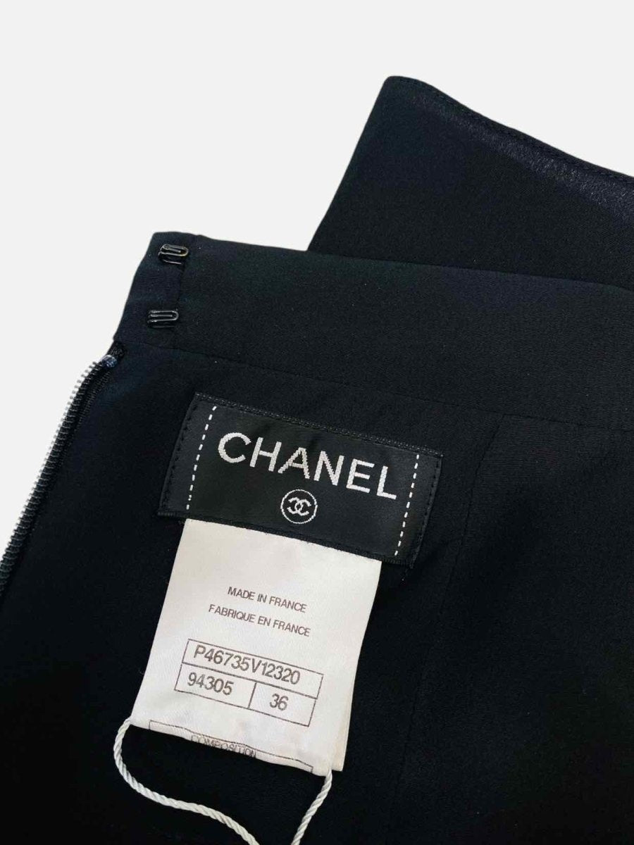 Pre - loved CHANEL Pleated Black Midi Skirt at Reems Closet