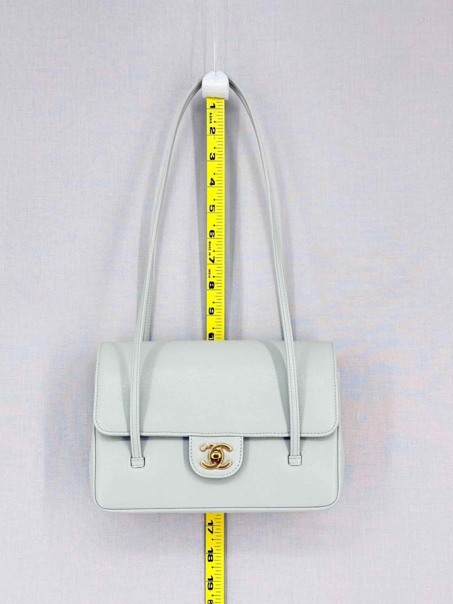 Pre-loved CHANEL Preppy Coco Pastel Green Shoulder Bag at Reems Closet
