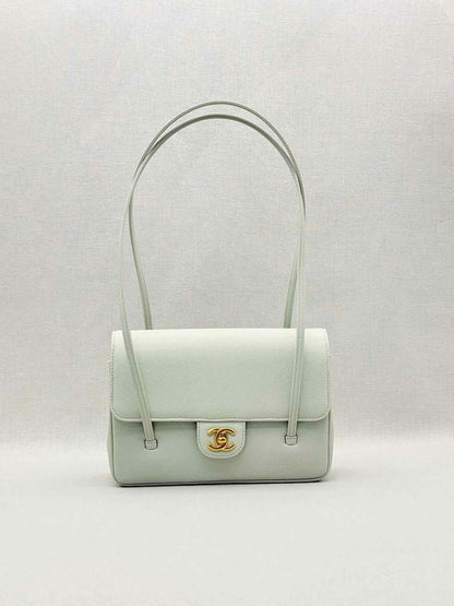Pre-loved CHANEL Preppy Coco Pastel Green Shoulder Bag at Reems Closet