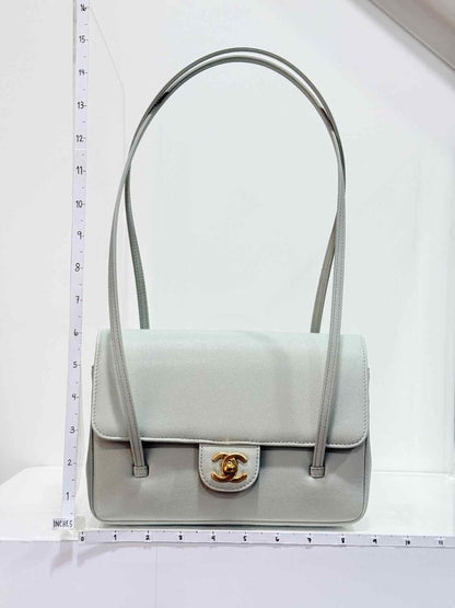 Pre-loved CHANEL Preppy Coco Pastel Green Shoulder Bag at Reems Closet