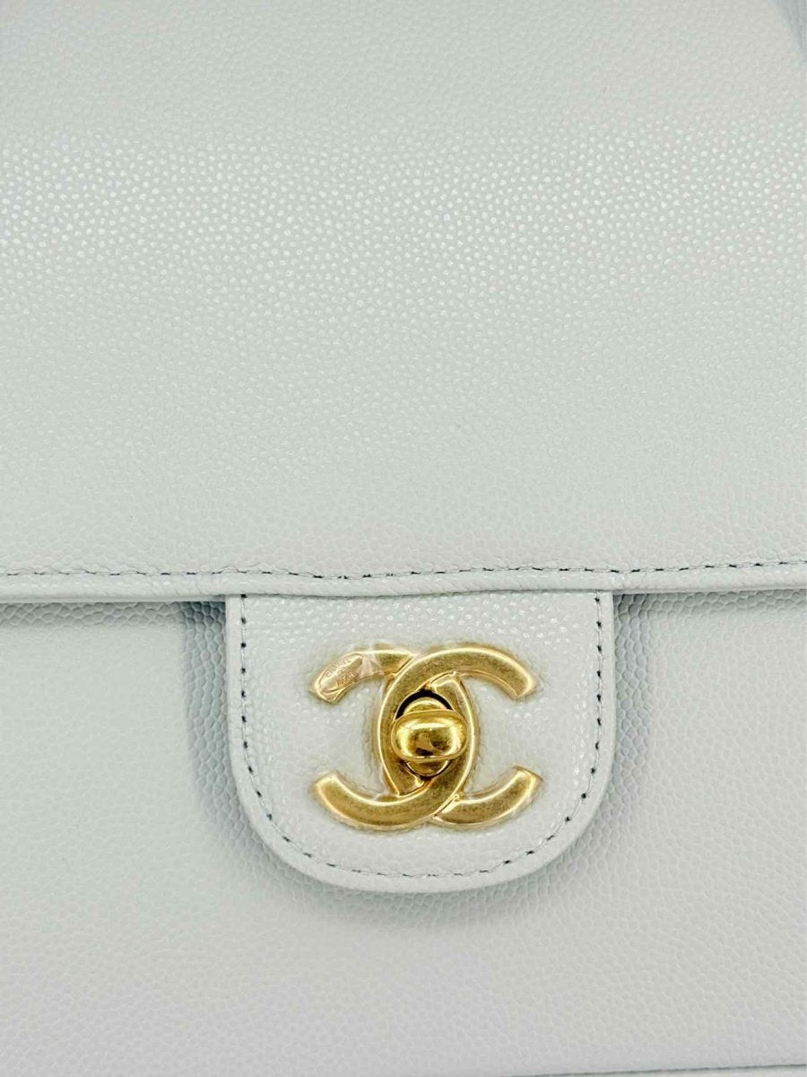 Pre-loved CHANEL Preppy Coco Pastel Green Shoulder Bag at Reems Closet