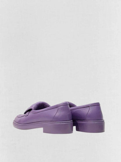 Pre - loved CHANEL Purple Quilted Size EU 37.5 Loafers at Reems Closet