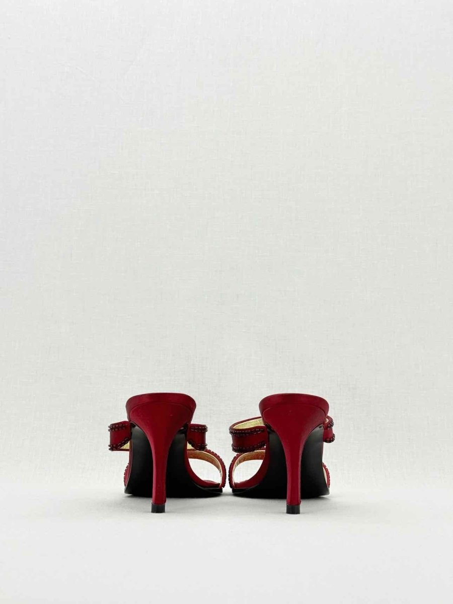 Pre - loved CHANEL Red Size EU 38 Heeled Sandals at Reems Closet