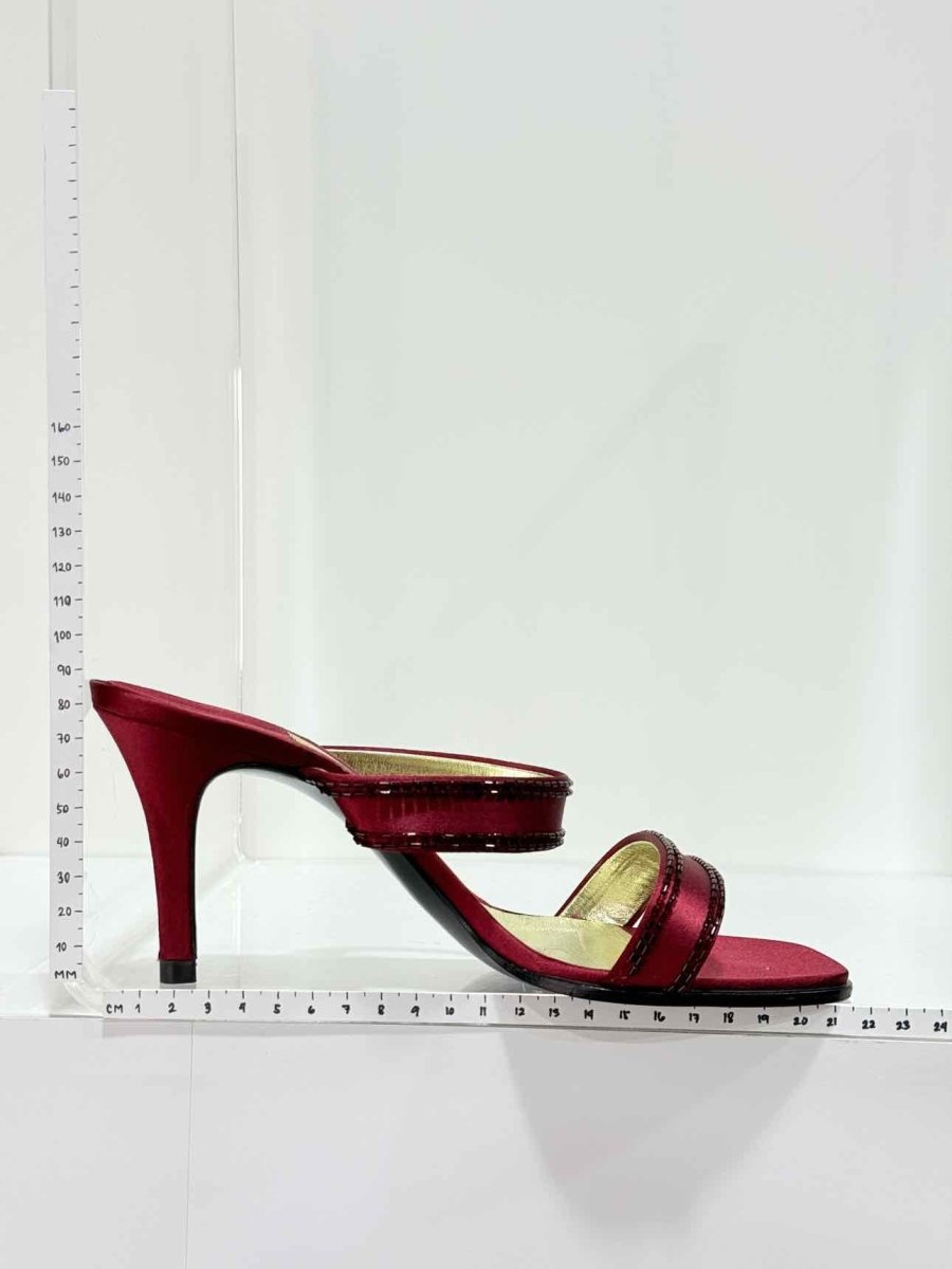 Pre - loved CHANEL Red Size EU 38 Heeled Sandals at Reems Closet