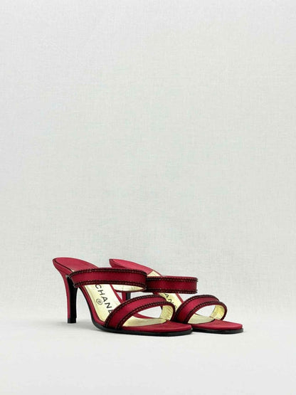 Pre - loved CHANEL Red Size EU 38 Heeled Sandals at Reems Closet