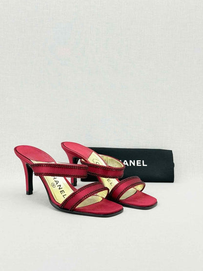 Pre - loved CHANEL Red Size EU 38 Heeled Sandals at Reems Closet