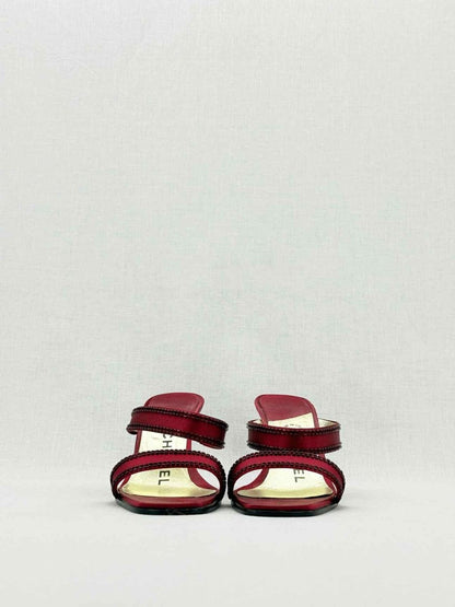 Pre - loved CHANEL Red Size EU 38 Heeled Sandals at Reems Closet
