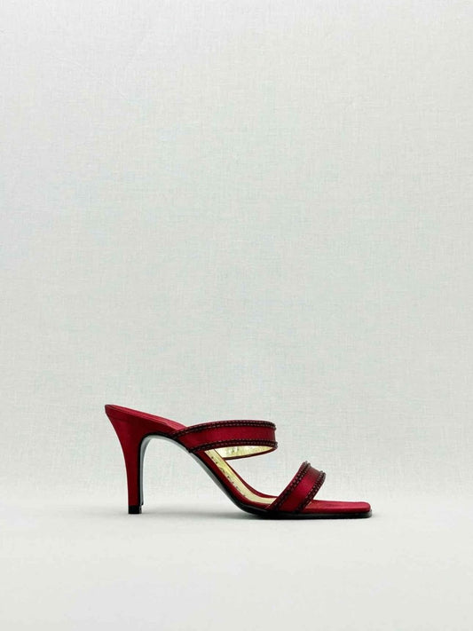 Pre - loved CHANEL Red Size EU 38 Heeled Sandals at Reems Closet