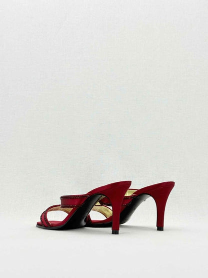 Pre - loved CHANEL Red Size EU 38 Heeled Sandals at Reems Closet