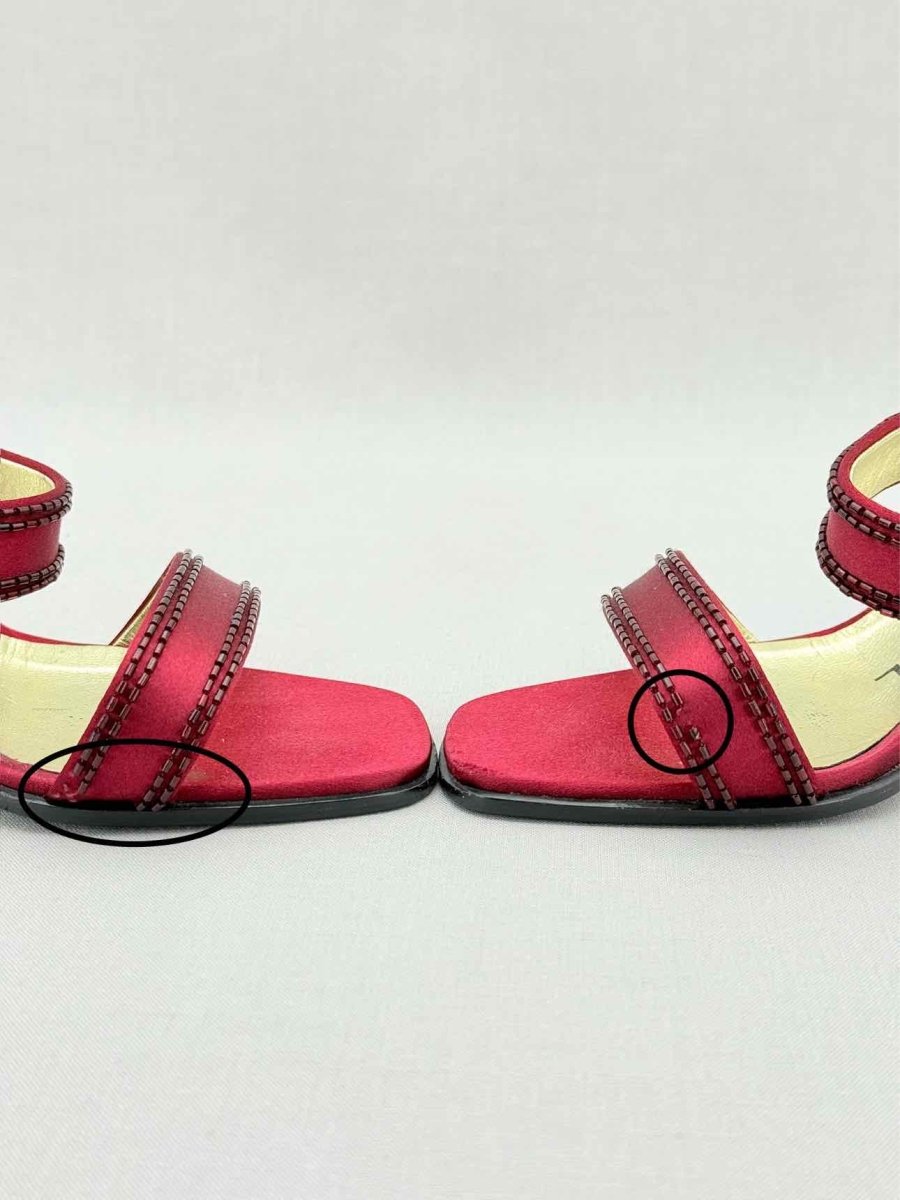 Pre - loved CHANEL Red Size EU 38 Heeled Sandals at Reems Closet