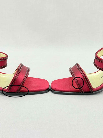 Pre - loved CHANEL Red Size EU 38 Heeled Sandals at Reems Closet