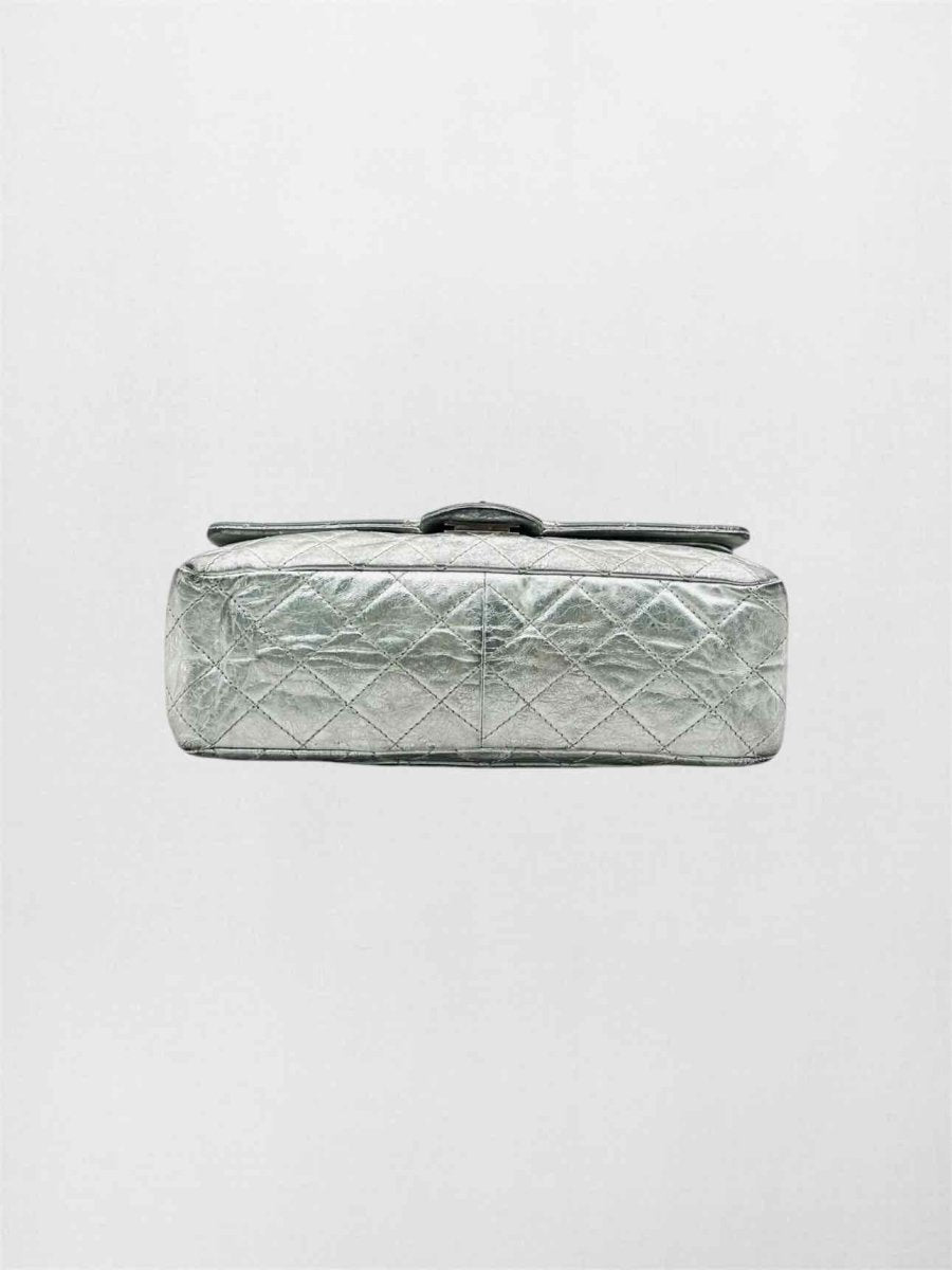 Pre-loved CHANEL Reissue 2.55 Silver Quilted Shoulder Bag at Reems Closet