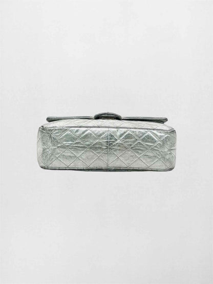 Pre-loved CHANEL Reissue 2.55 Silver Quilted Shoulder Bag at Reems Closet