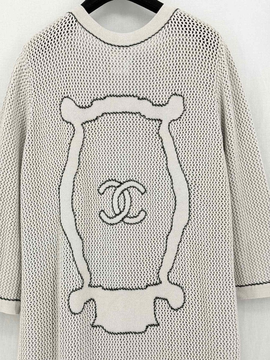 Pre-loved CHANEL Resort 2009 Beige Size US 10 Long Cardigan at Reems Closet