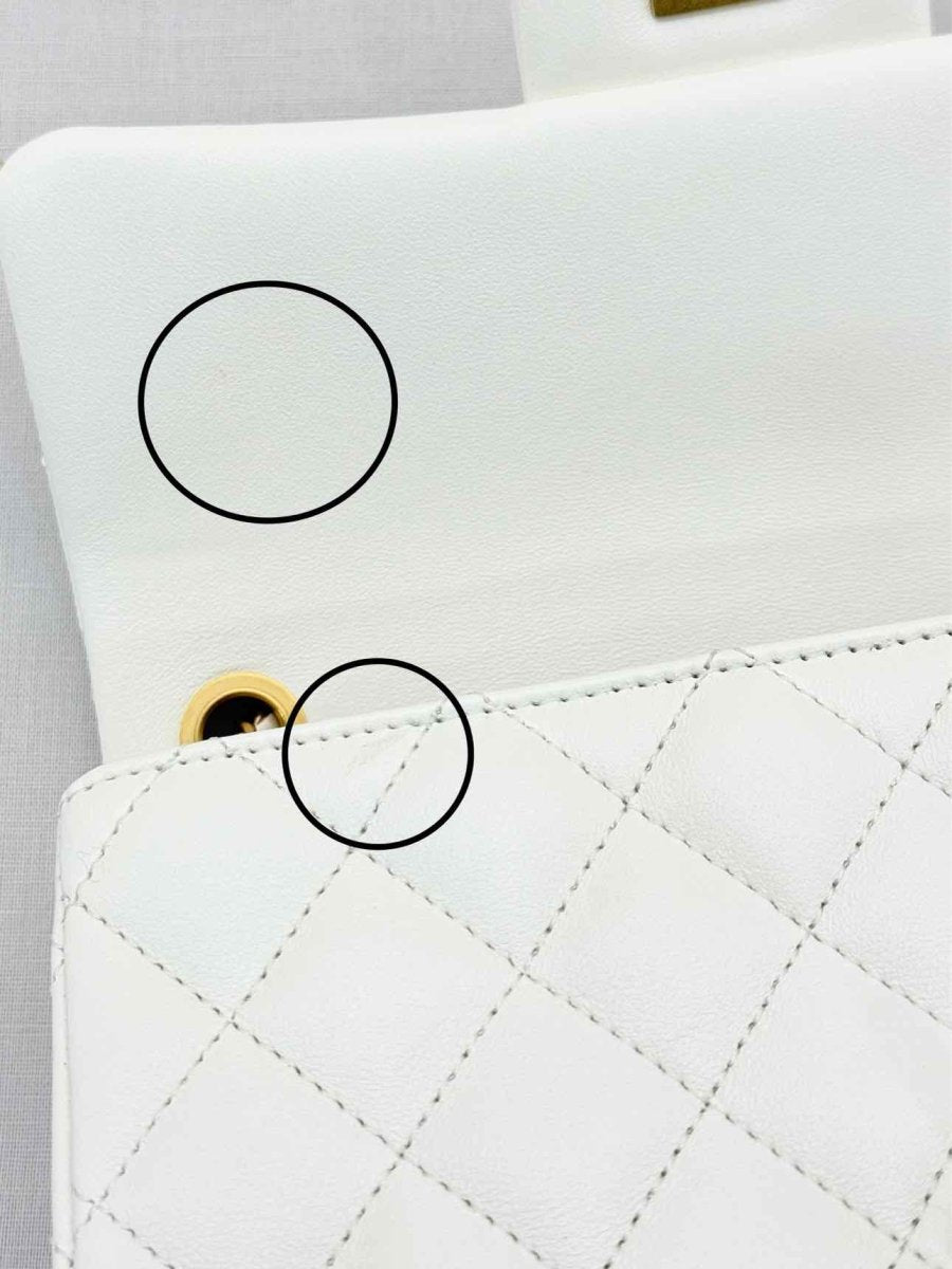 Pre - loved CHANEL Runaway White Quilted Shoulder Bag at Reems Closet