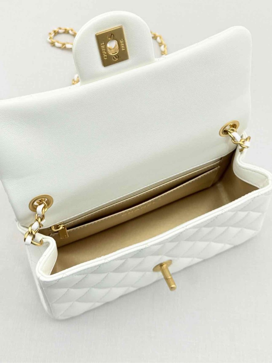 Pre - loved CHANEL Runaway White Quilted Shoulder Bag at Reems Closet