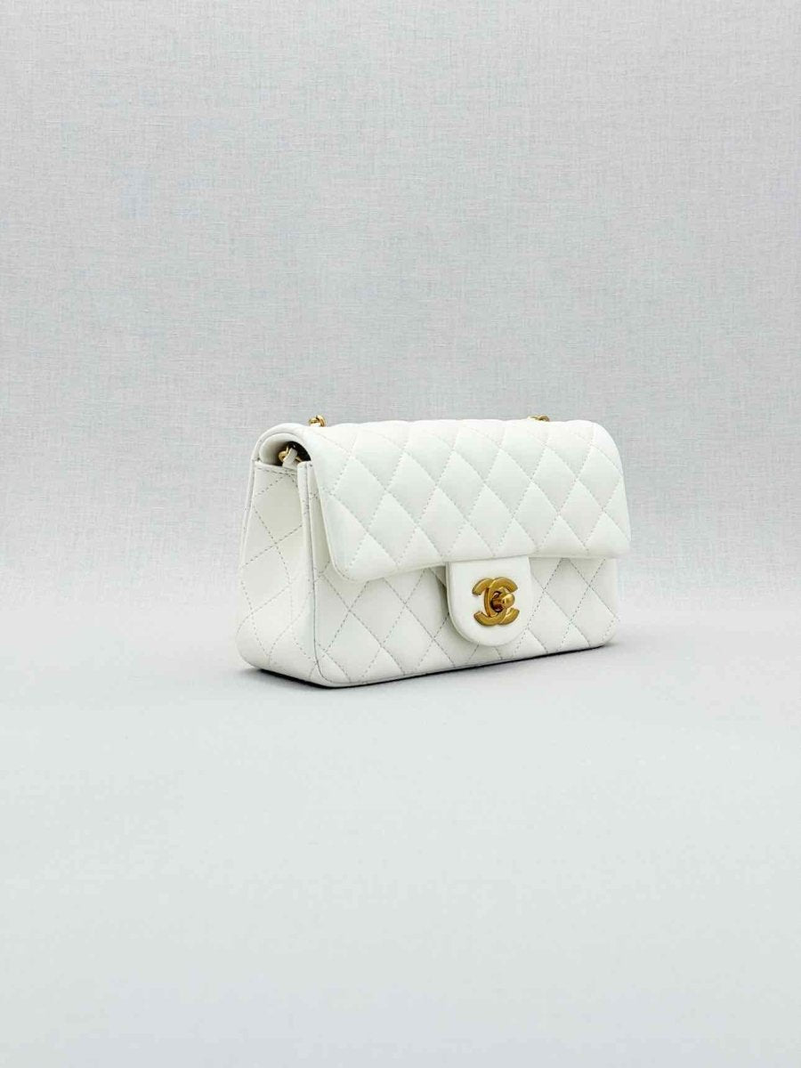 Pre - loved CHANEL Runaway White Quilted Shoulder Bag at Reems Closet