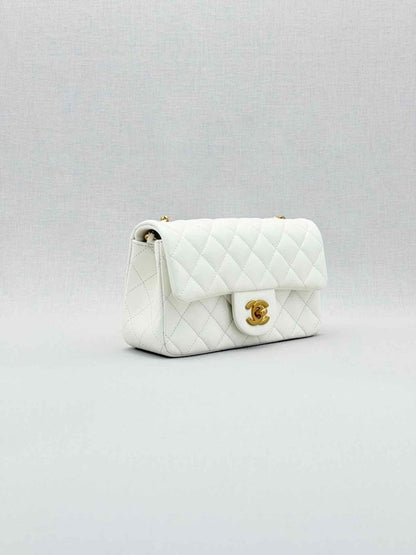 Pre - loved CHANEL Runaway White Quilted Shoulder Bag at Reems Closet
