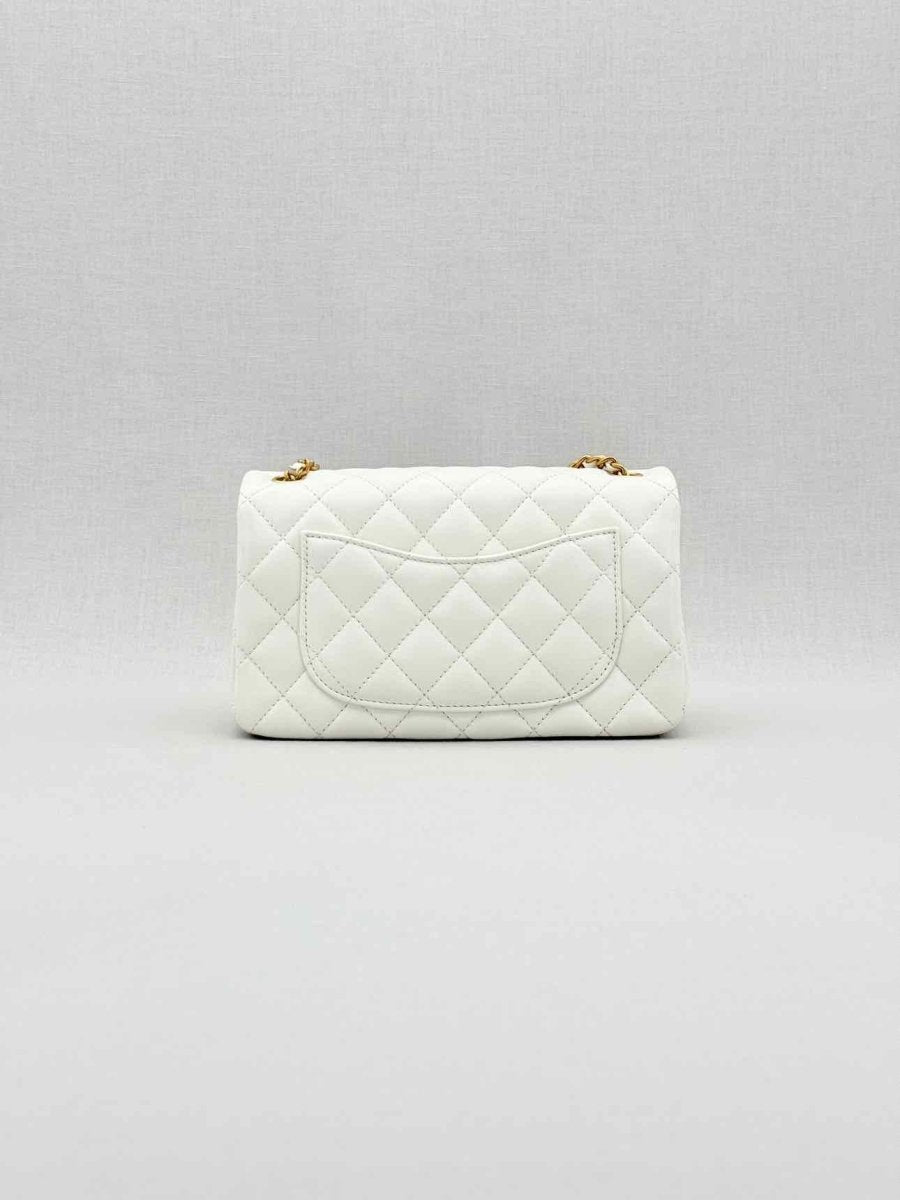 Pre - loved CHANEL Runaway White Quilted Shoulder Bag at Reems Closet