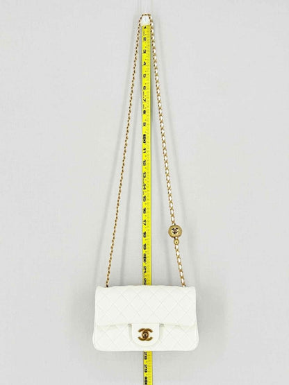 Pre - loved CHANEL Runaway White Quilted Shoulder Bag at Reems Closet