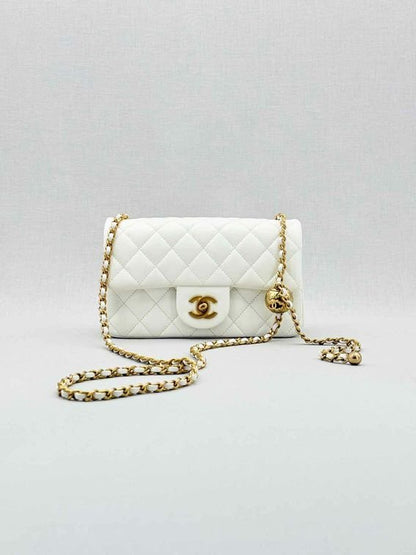 Pre - loved CHANEL Runaway White Quilted Shoulder Bag at Reems Closet