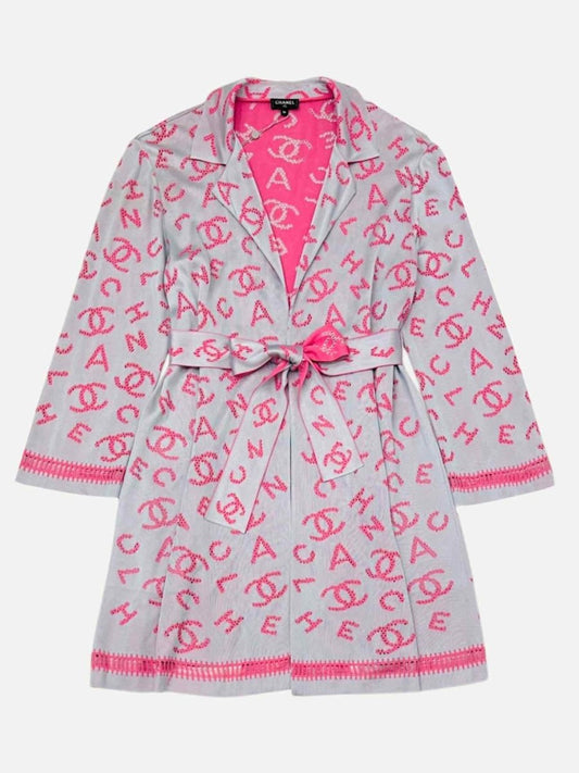 Pre - loved CHANEL Runway Pink & Blue Cardigan at Reems Closet