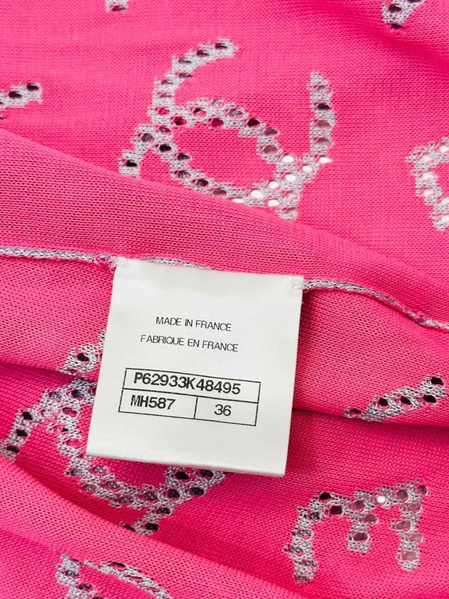 Pre - loved CHANEL Runway Pink & Blue Cardigan at Reems Closet