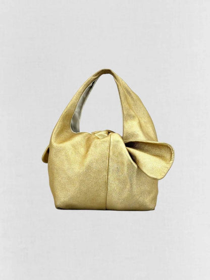 Pre - loved CHANEL Slouchy Metallic Gold Top Handle at Reems Closet