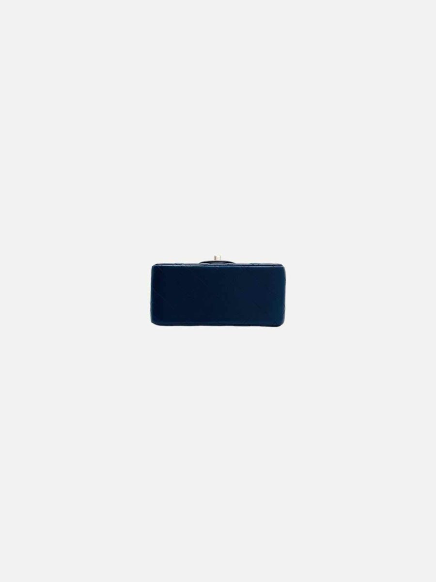 Pre - loved CHANEL Square Flap Navy Blue Quilted Shoulder Bag at Reems Closet