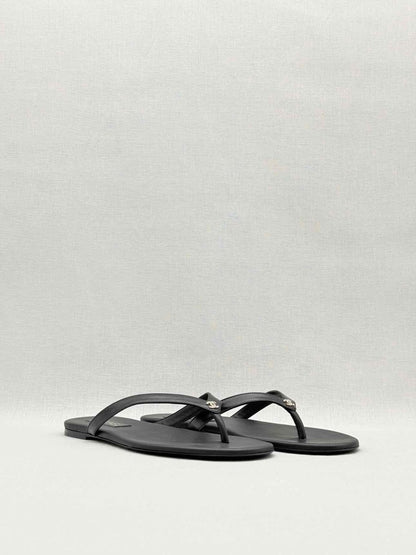 Pre - loved CHANEL Thong Black Size EU 41 Flats at Reems Closet