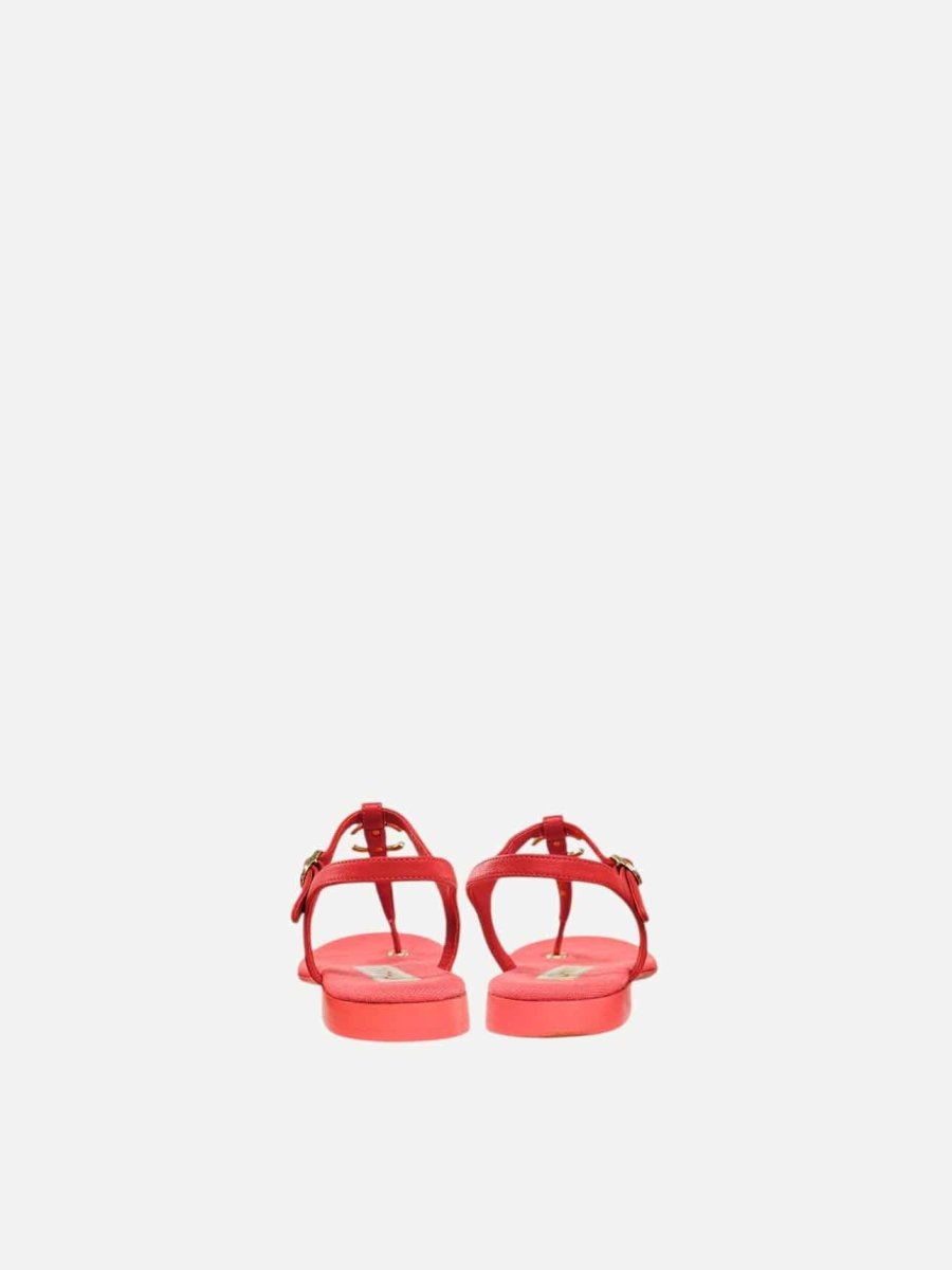 Pre - loved CHANEL Thong Pink CC Sandals 38 at Reems Closet