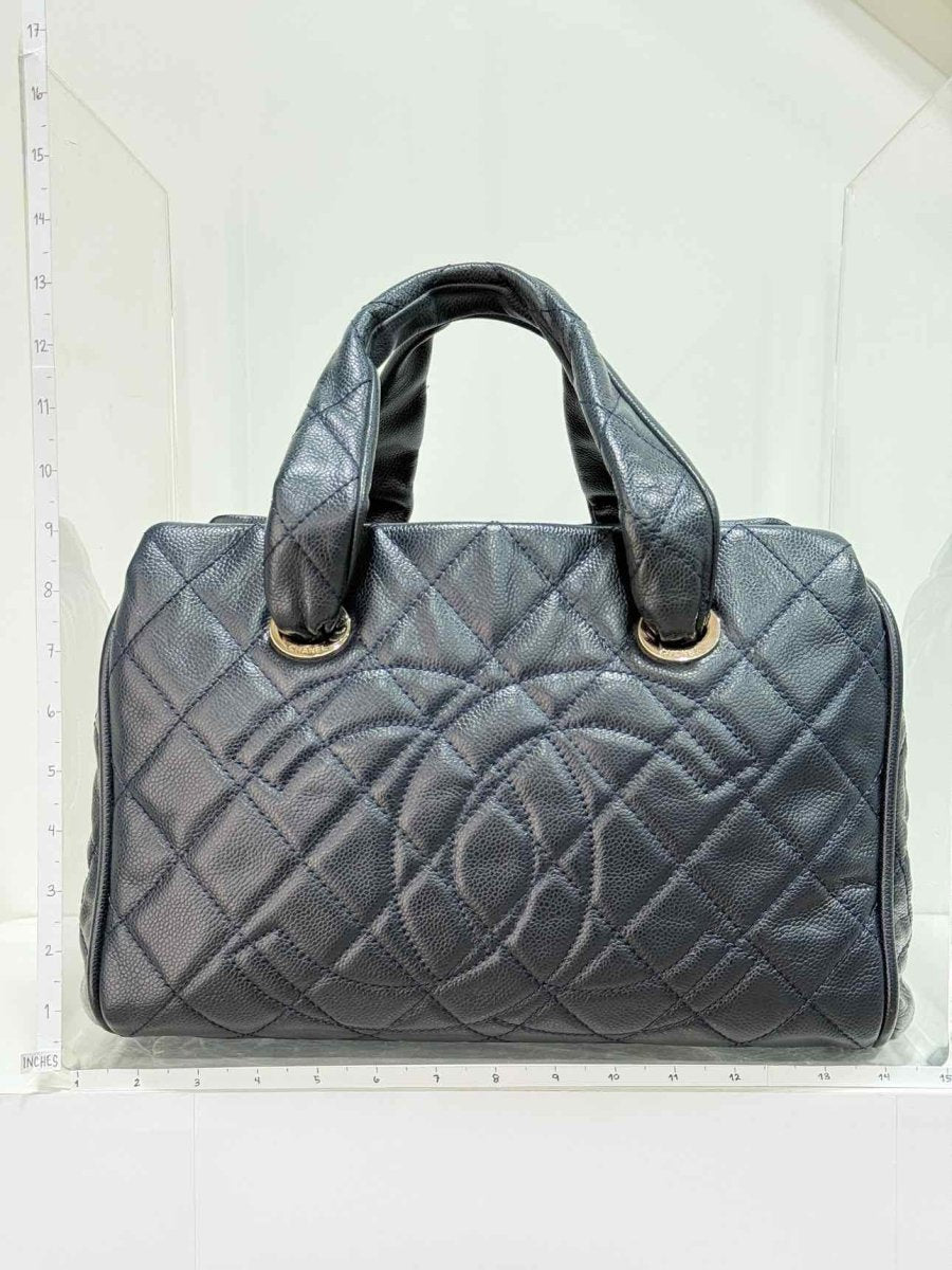 Pre - loved CHANEL Timeless Black Quilted Bowling Bag at Reems Closet
