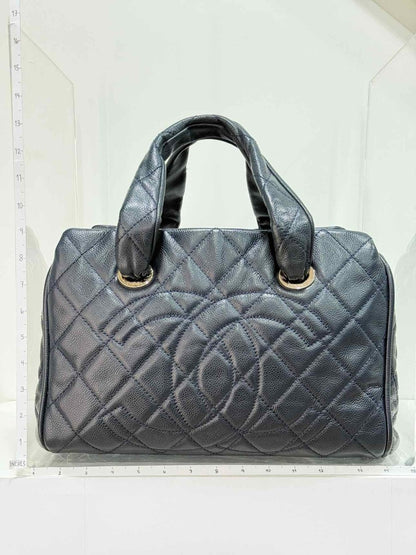 Pre - loved CHANEL Timeless Black Quilted Bowling Bag at Reems Closet