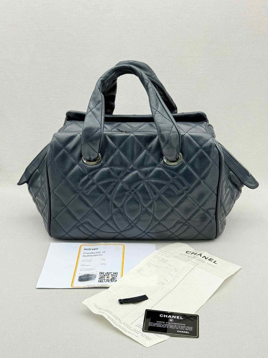 Pre - loved CHANEL Timeless Black Quilted Bowling Bag at Reems Closet