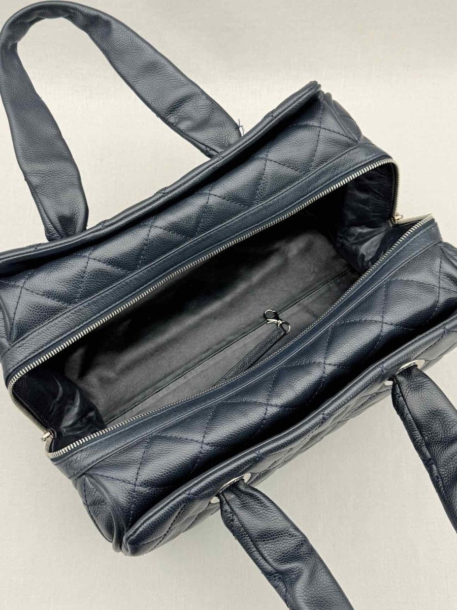 Pre - loved CHANEL Timeless Black Quilted Bowling Bag at Reems Closet