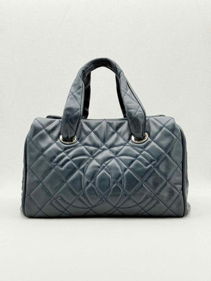 Pre - loved CHANEL Timeless Black Quilted Bowling Bag at Reems Closet