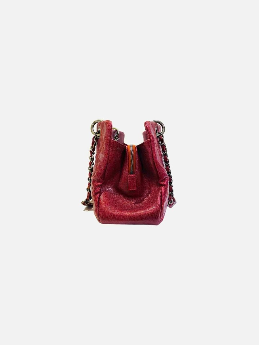 Pre - loved CHANEL Tote Burgundy Quilted Tote Bag at Reems Closet