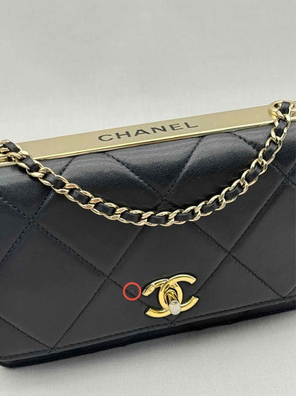 Pre-loved CHANEL Trendy CC WOC Black Quilted Shoulder Bag at Reems Closet